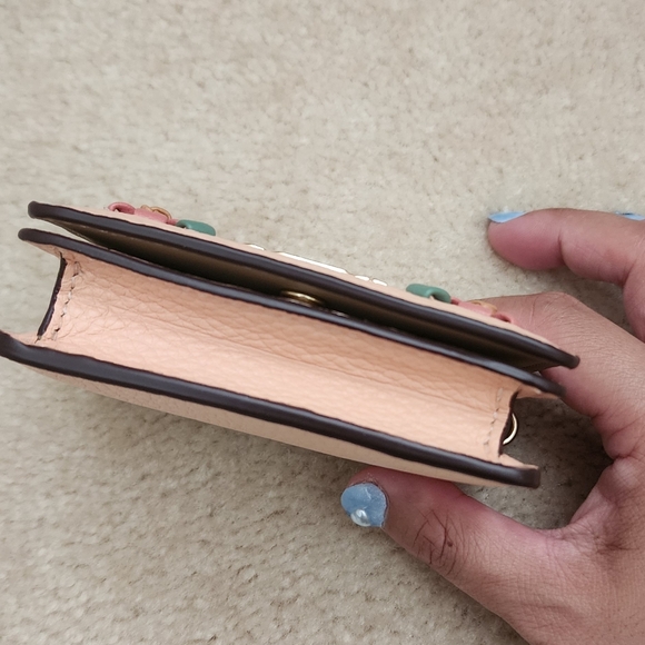 Coach mini wallet on chain with floral whipstitch - Picture 5 of 7